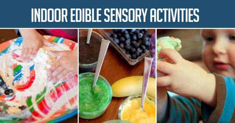 Here is an extensive list of indoor sensory activities for preschoolers and toddlers. Try one on your next rainy or snow day.