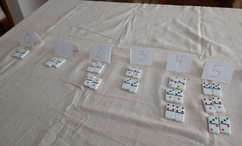 adding and matching game with dominoes for kids to play at home