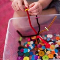 Pipe Cleaner Button Fine Motor Tree