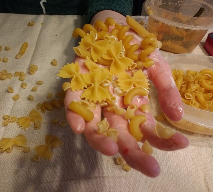 Pasta Glued to Hand (Not Recommended)