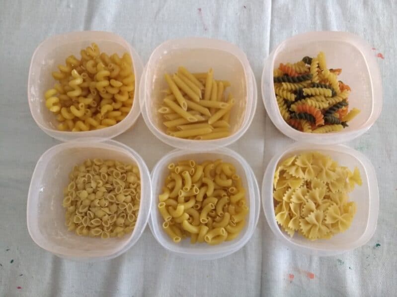 Varieties of Pasta for Art Project with Kids