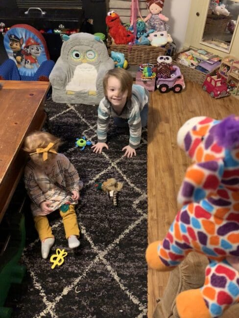 Super simple and silly game for helping kids practice where animals live that's perfect for toddlers and preschoolers to get moving inside.
