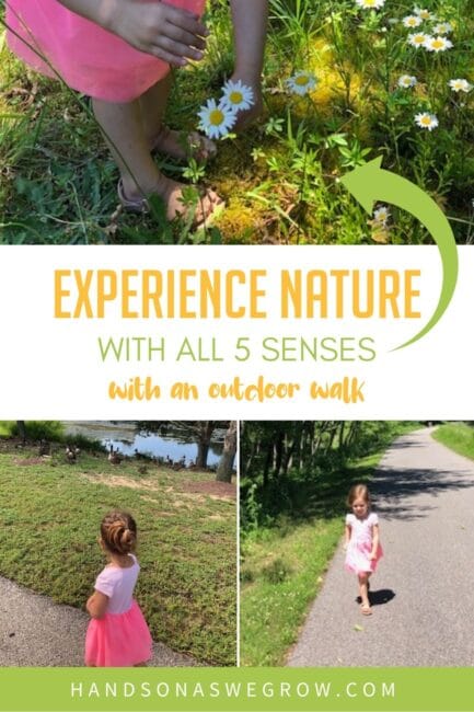 Help your child experience nature with all 5 senses with simple outdoor sensory walk ideas that will inspire you both on your next adventure.