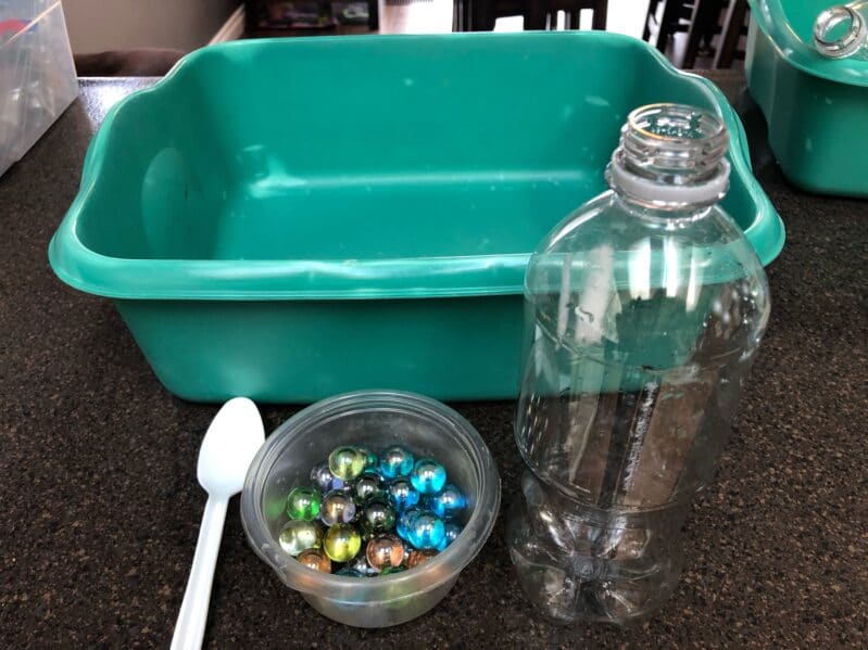 Supplies needed for this quick, no prep Sensory and fine motor activity for kids.
