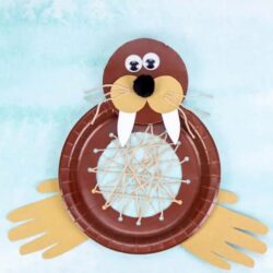 Laced Paper Plate Walrus - Kids Craft Room
