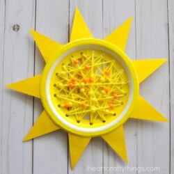 Paper Plate Sewn Sun - I Heart Crafty Things