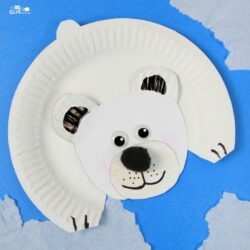 Paper Plates Polar Bear - A Dab of Glue Will Do