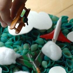Sky Sensory Bin - The Chaos and the Clutter