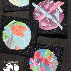 Torn Paper Planets - 3 Dinosaurs