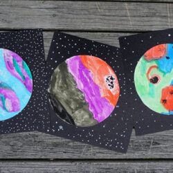 Watercolor Planets - Rainy Day Mum