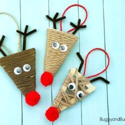 Yarn Reindeer Ornament - Buggy and Buddy