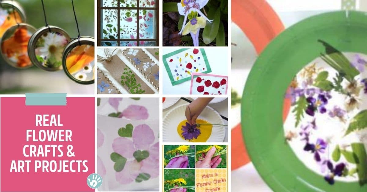 Create arts and crafts this spring with your kids using real flowers!