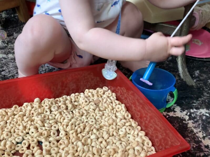 Magnet science for 1 year olds with simple stem sensory bin that’s perfect for toddlers!