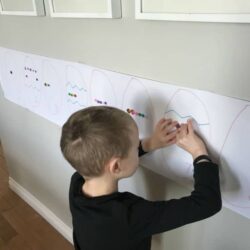 Vertical Sticker Counting Activity for Preschoolers