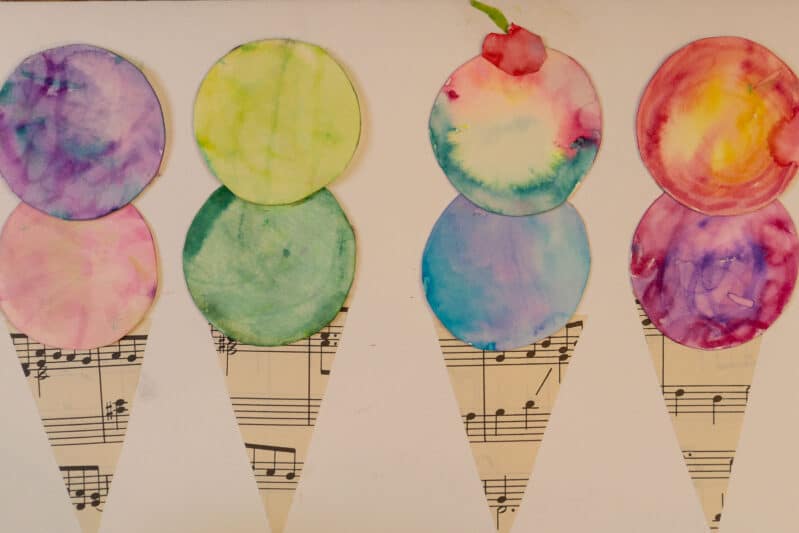 Make this adorable DIY watercolor ice cream cone birthday card with markers, paper and water in this easy how-to guide even toddlers can do!