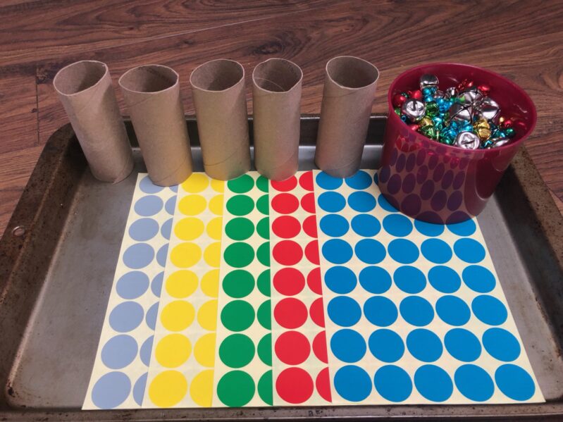 jingle bell color sorting sensory activity