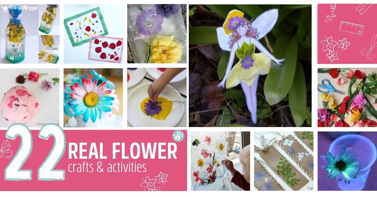 Bring nature inside and explore the season together with this list of easy crafts and activities that all use real flowers!