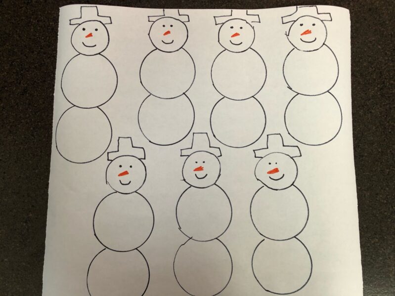 Make math exciting with a snowman scavenger hunt to match numbers and counting with stickers! Fine motor and gross motor in one activity! Win Win!