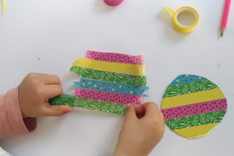Decorate your DIY hand drum using fun colored tape