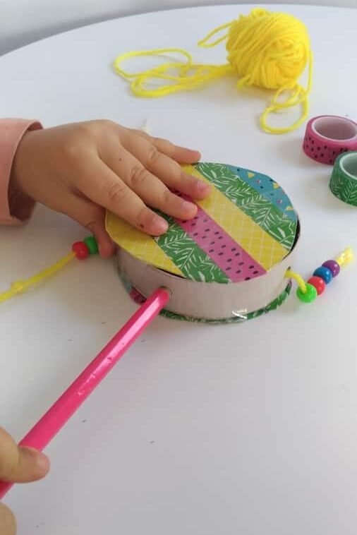Attach a handle to your DIY hand drum