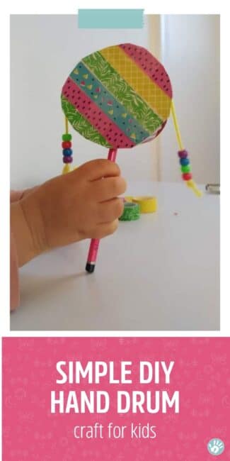 diy simple hand drum craft for kids to make