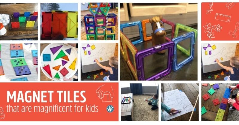 Creativity, problem solving, math and critical thinking are just some of the skills developed while trying these magnet tiles ideas.