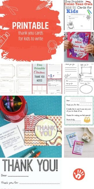 Free printable thank you cards for kids to fill out after the holidays. Give the kids a little prompt as to what to say they're thankful for.