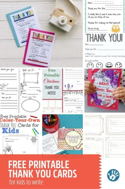 Help prompt your kids to send thank you cards after the holidays or a birthday with these adorable and easy to make free printable PDF thank you cards for kids.