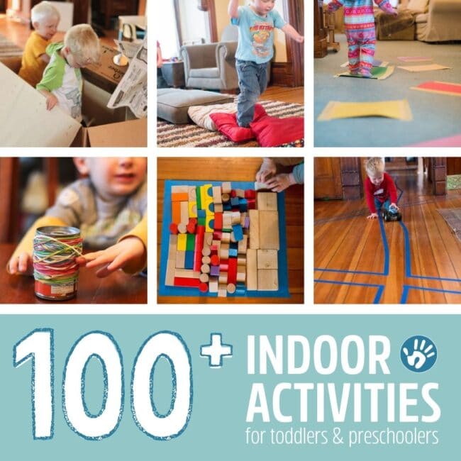 Here is your go-to list of simple indoor activities for toddlers and preschoolers for rainy days and cold days when you're stuck indoors.