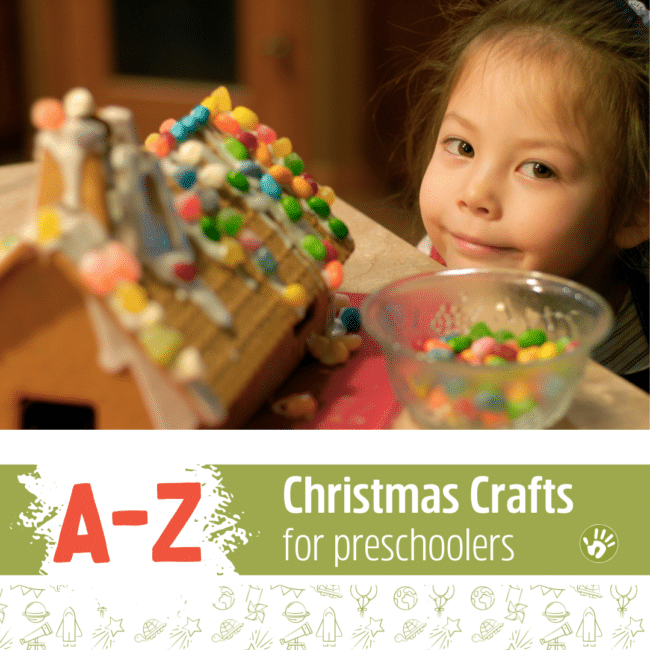 An alphabet of A-Z Christmas crafts for preschoolers, work through the alphabet this holiday season and create lots of memories and learning throughout each letter.