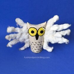 Toilet Paper Roll Handprint Owl Craft