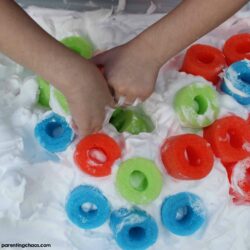 Shaving Cream and Pool Noodle Sensory Bin - Parenting Chaos