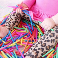 Straws Sensory Bin - Little Learning Club