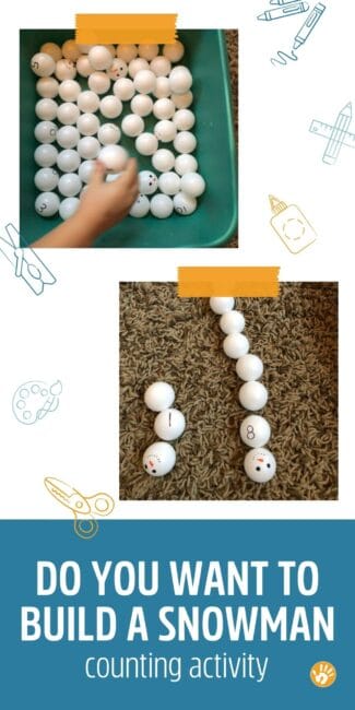 Simple snowman counting activity to practice one to one correspondence this winter.