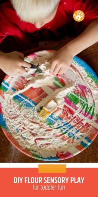 flour sensory play for toddlers