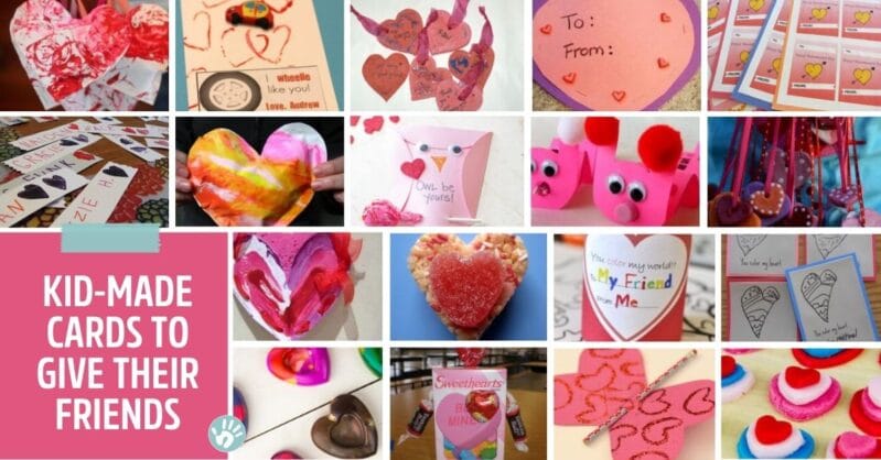Kid-Made Valentine's Day Cards to give their friends at school