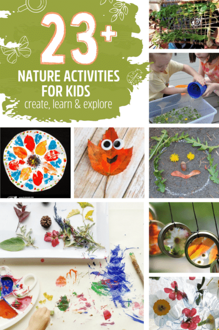 Kids can explore, find new things in nature, get creative in how you use it and just have fun with these simple nature activities to love being outside again!