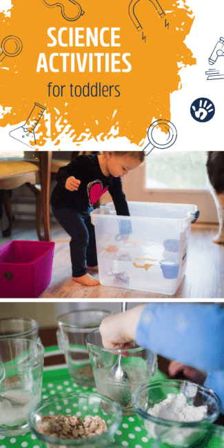 A bunch of science activities that are just fun for toddlers to explore, observe, and experiment with from nature to the body to physics!