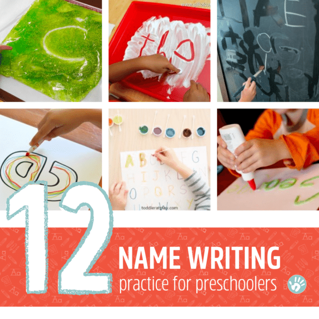 Enhance your preschooler's literacy skills with 12 engaging & effective name writing practice activities.