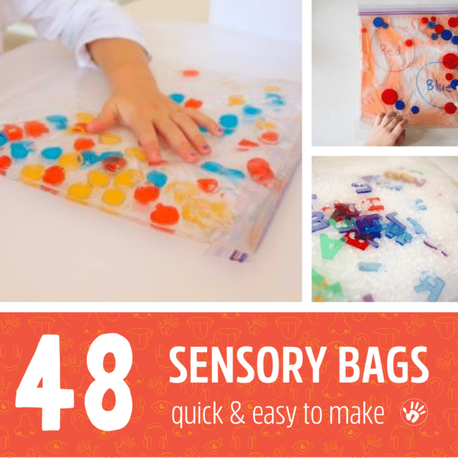 48 sensory bags that are quick and easy to make for lots of fun