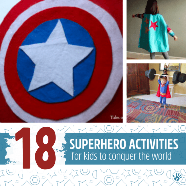 Love superheroes? So do we!! Check out these awesome pretend play ideas for little kids.