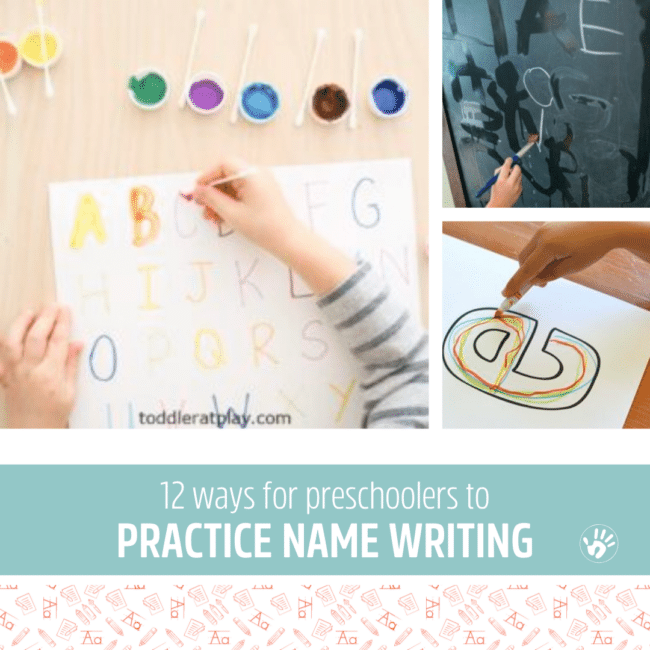 12 ways for preschoolers to practice name writing