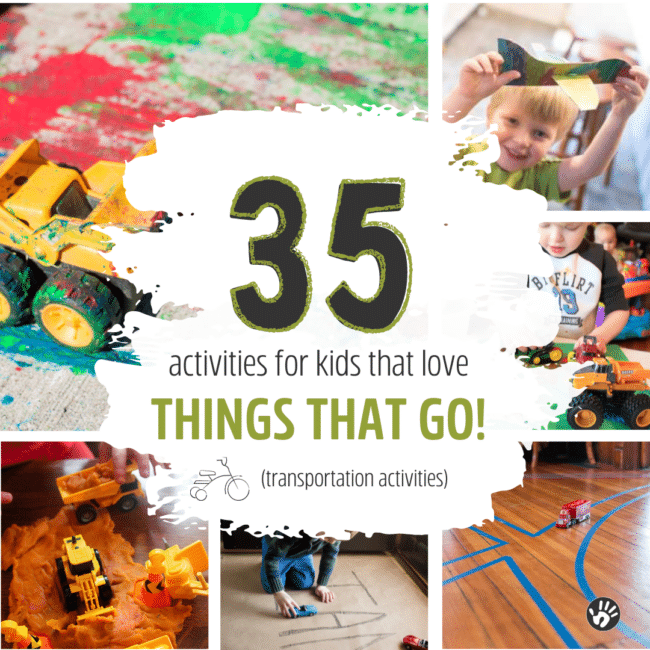 Transportation activities for preschoolers, plus vehicle crafts to make and even our favorite books for kids that love things that go!