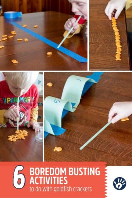 Check out these 6 boredom busting activities using a pantry snack staple - Goldfish crackers!