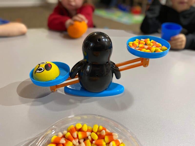Make weighing your favorite toys a learning experience with this super simple no prep weight activity that uses balancing scales and small parts.