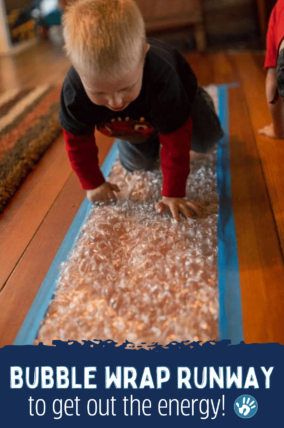 Run and pop your way to fun with a bubble wrap runway! You'll love the never ending giggles and hours of fun!