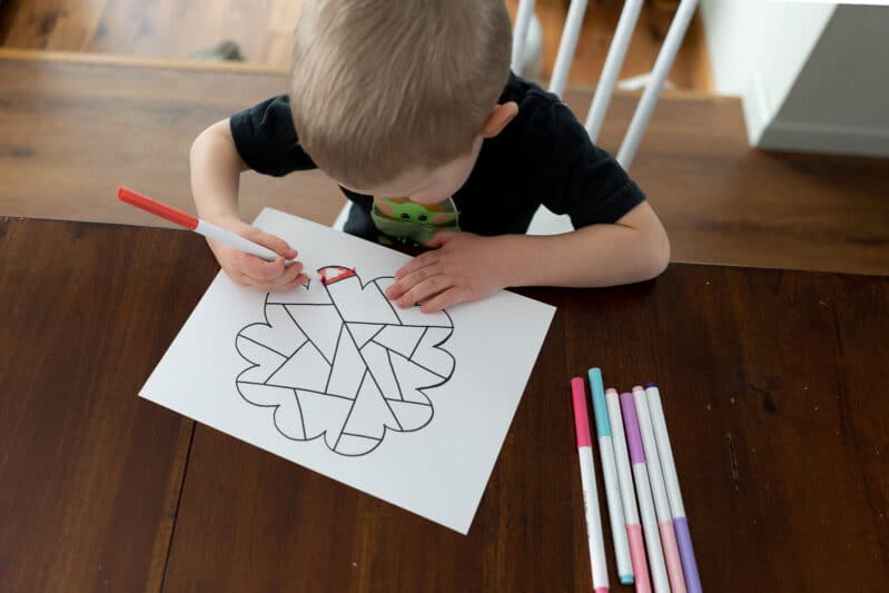 mosaic coloring for kids