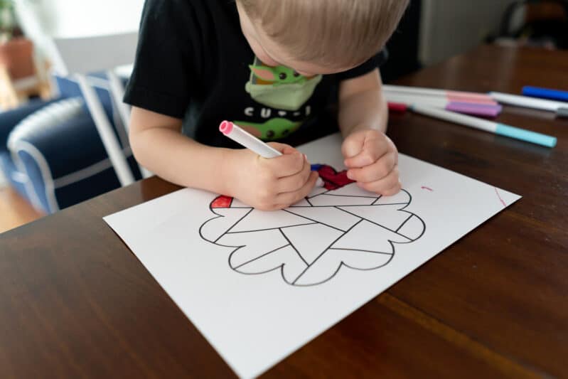 coloring a mosaic activity for kids