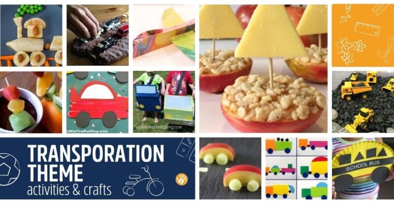 From preschool and kindergarten to birthday parties your kids will love these transportation theme crafts, activities and yummy snacks too!