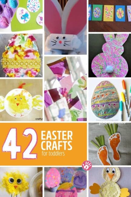 These Easter crafts for toddlers to make are the easiest! They can be used to decorate windows, table settings, or even as Easter garlands!